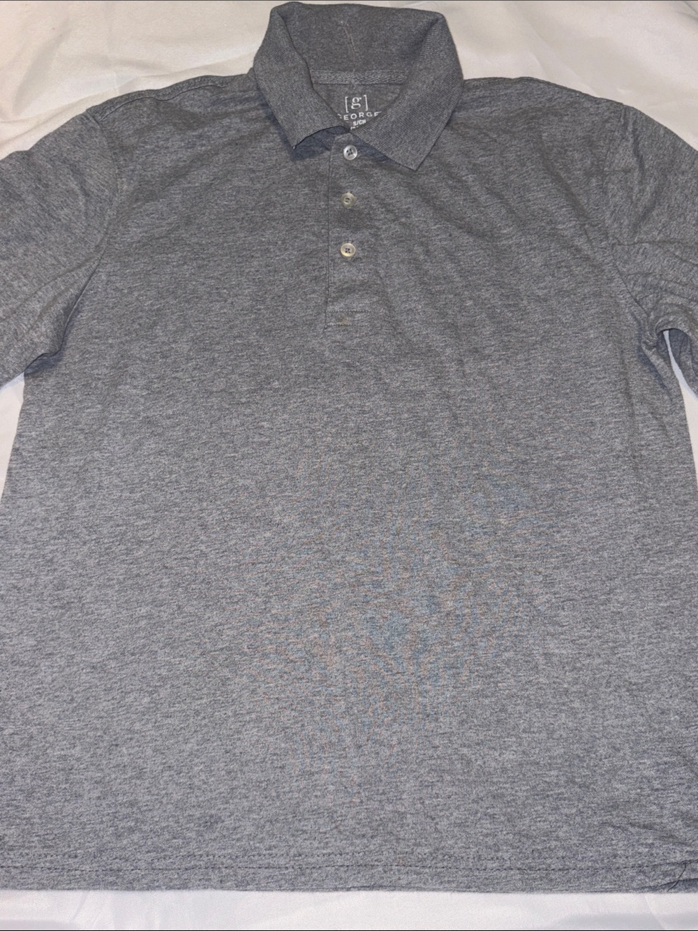 George Men's Gray Heather Polo Shirt small